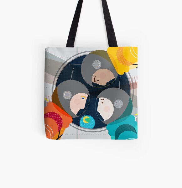 Astronauts in Space All Over Print Tote Bag