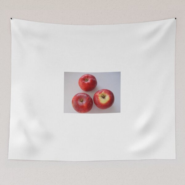 Item preview, three red apples on a white background designed and sold by Olga Kydryavskaya.