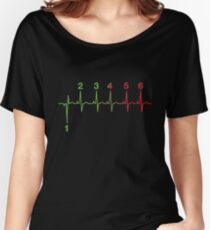 Motorcycle Heartbeat Gear Shift RPM EKG Women's Relaxed Fit T-Shirt