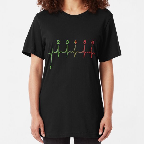 Motorrad Heartbeat Gangschaltung RPM EKG Slim Fit T-Shirt