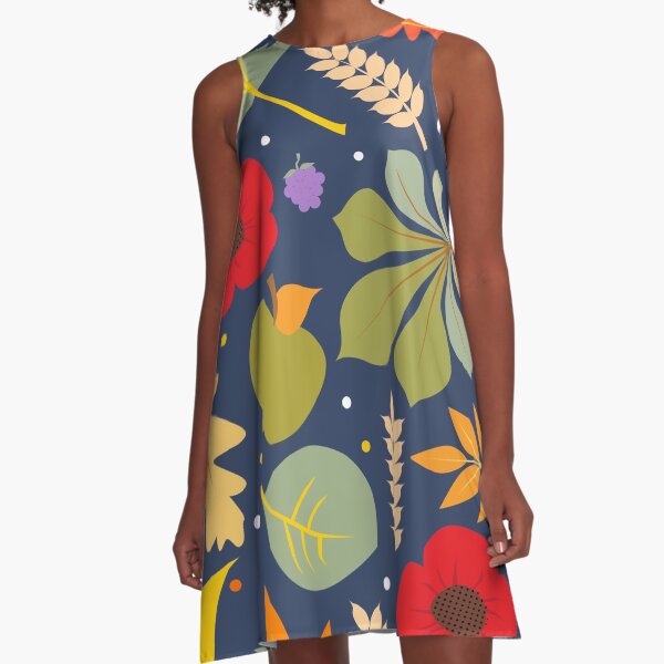 Autumn Leaves A-Line Dress