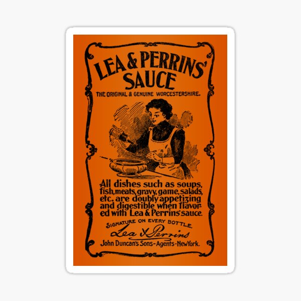 Lea and Perrins Sauce Vintage Label 1 (Black) Sticker