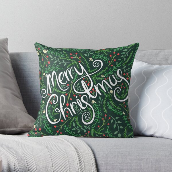 Evergreen Merry Christmas Throw Pillow