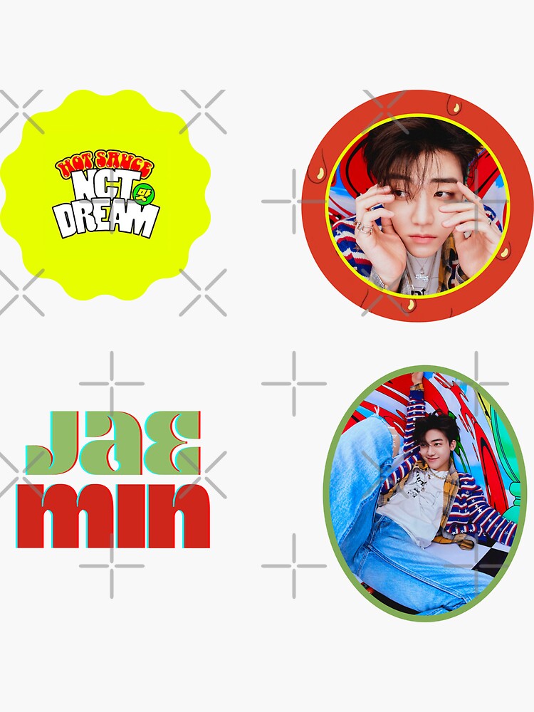 "Na Jaemin NCT Dream Hot Sauce Sticker Set / Pin" Sticker for Sale by