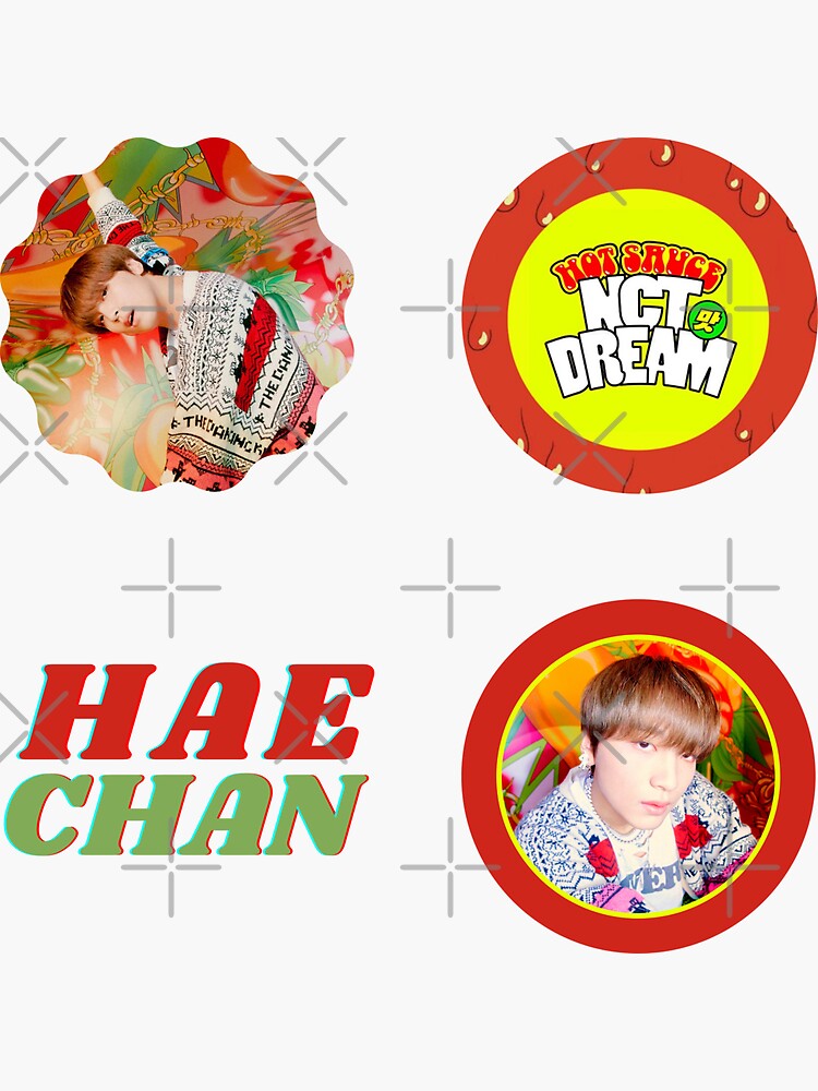 "Lee Haechan NCT Dream Hot Sauce Sticker Set / Pin" Sticker for Sale by