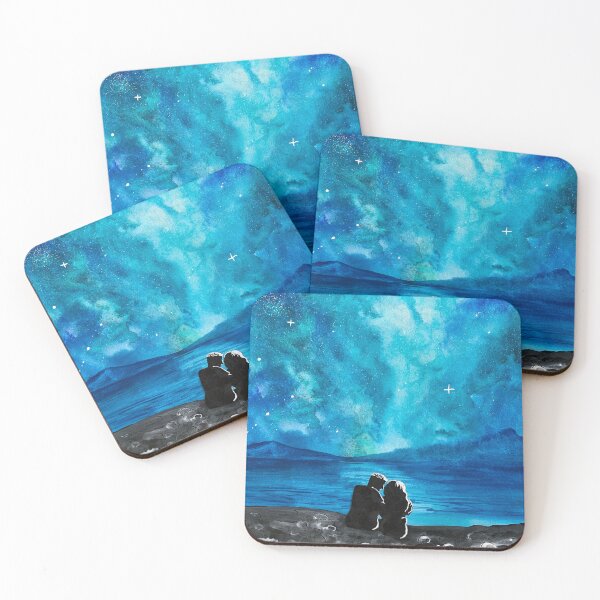 Item preview, lovely couple silhouette sitting on shore of bay designed and sold by DaryaGeft.