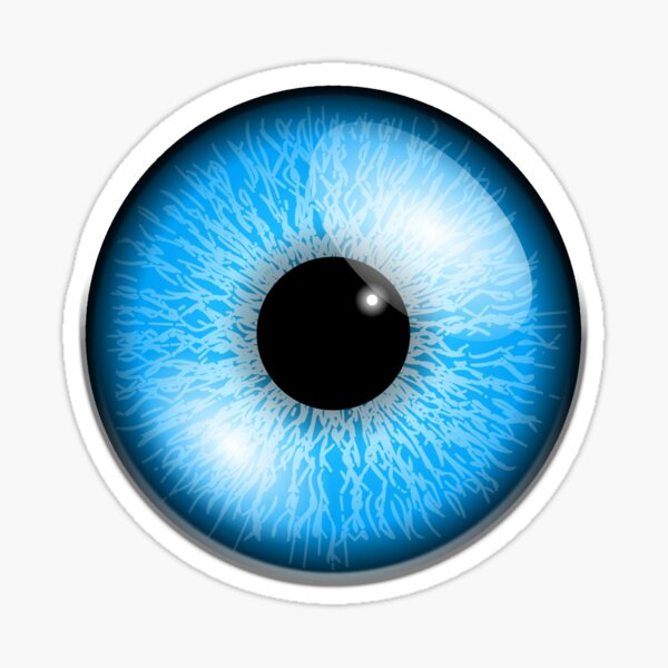 EYE. Iris, Blue eyes, Eyeball, Pupil, Vision, See, Seeing, sight, eye, eyes, look, looking. Sticker