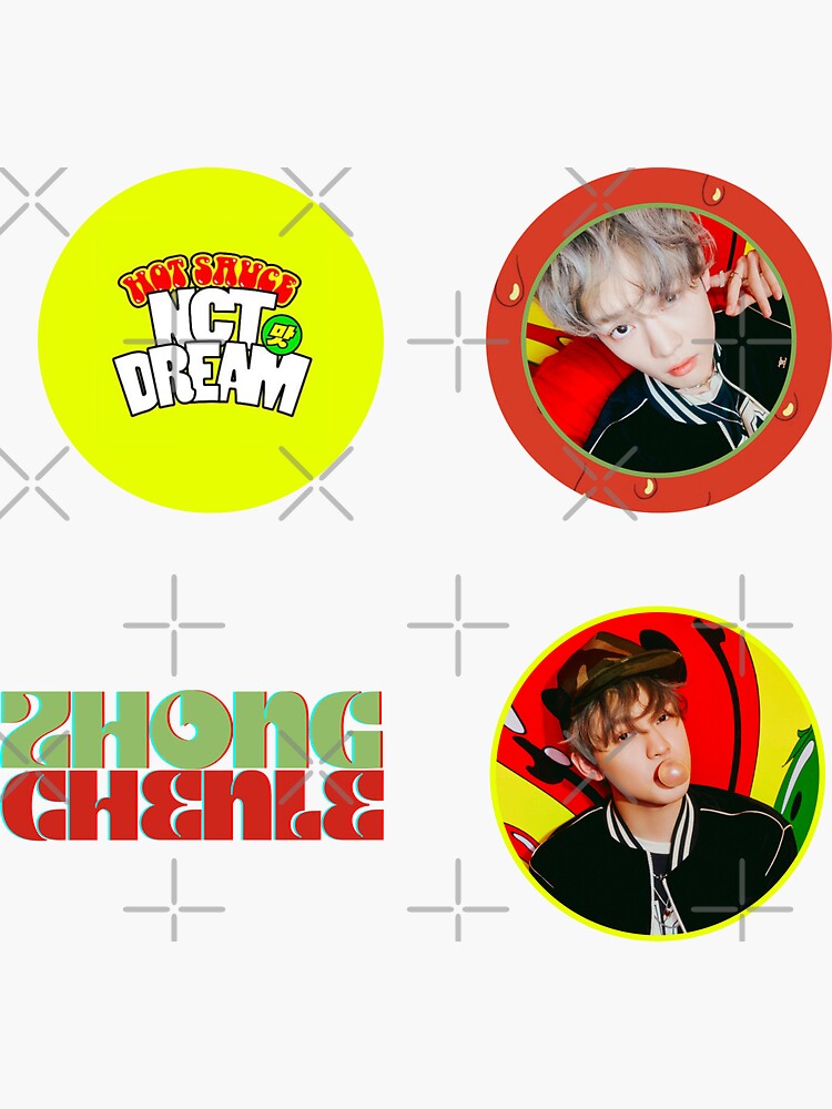 "Zhong Chenle NCT Dream Hot Sauce Sticker Set / Pin" Sticker for Sale