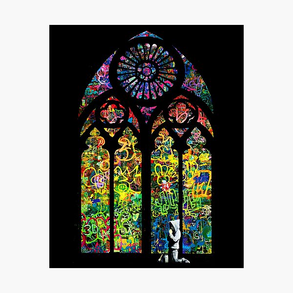 Item preview, Banksy Stained Glass Church Window designed and sold by WE-ARE-BANKSY.