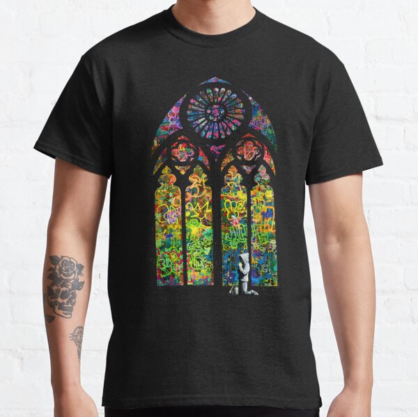 Banksy Stained Glass Church Window Classic T-Shirt