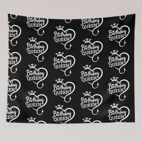 Item preview, Birthday Queen crown heart devil tail. White design designed and sold by ShutterKapan.