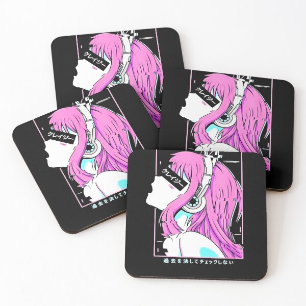 Item preview, Aesthetic Vaporwave Crazy Waifu Anime Girl designed and sold by ClementinaHowe.