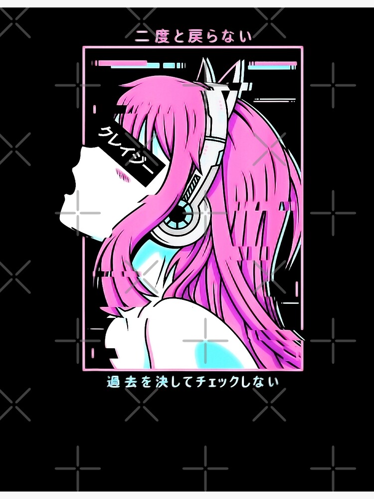 Aesthetic Vaporwave Crazy Waifu Anime Girl Art Print By Clementinahowe Redbubble 3843