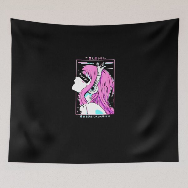 Item preview, Aesthetic Vaporwave Crazy Waifu Anime Girl designed and sold by ClementinaHowe.