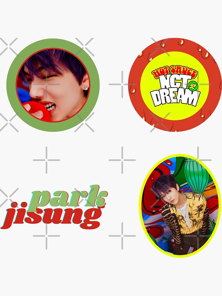 "Park Jisung NCT Dream Hot Sauce Sticker Set / Pin" Sticker for Sale by