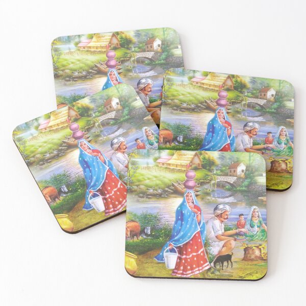 Item preview, Rajastani Painting of Beautiful village women digital art,village art designed and sold by S888.