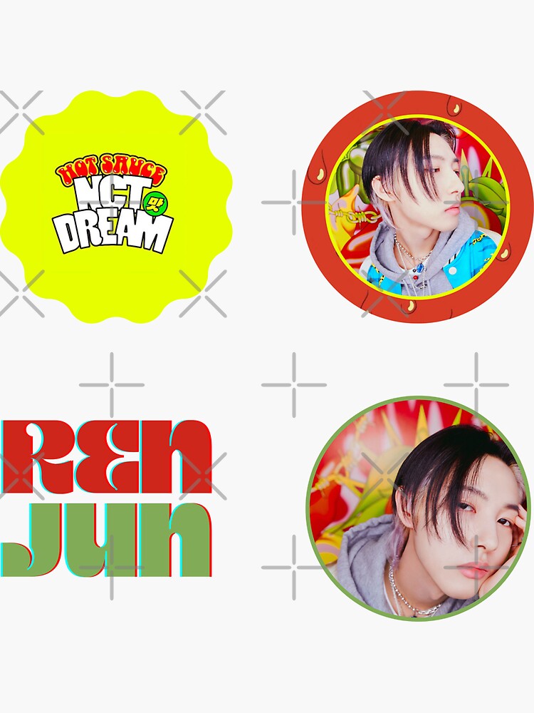 "Huang Renjun NCT Dream Hot Sauce Sticker Set / Pin" Sticker for Sale