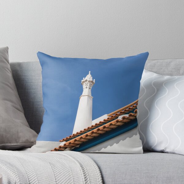 Item preview, Quintessential Algarvian - Elegant Chimney and Terracotta Rooflines in Red Blue and White designed and sold by Georgia Mizuleva.