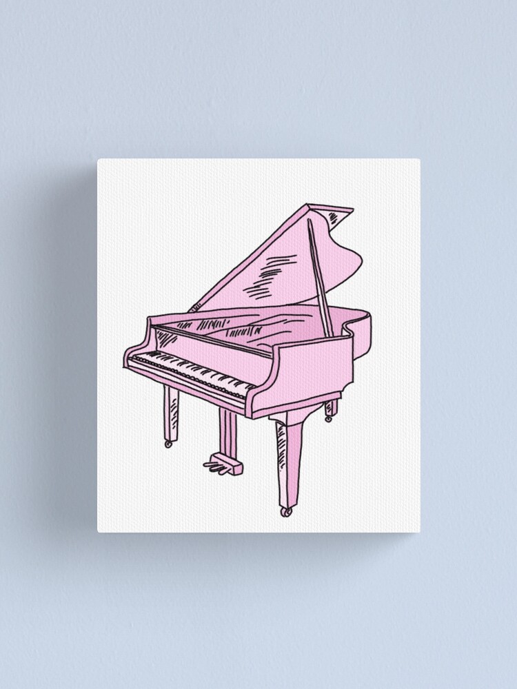 baby pink grand piano Sticker for Sale by andilynnf