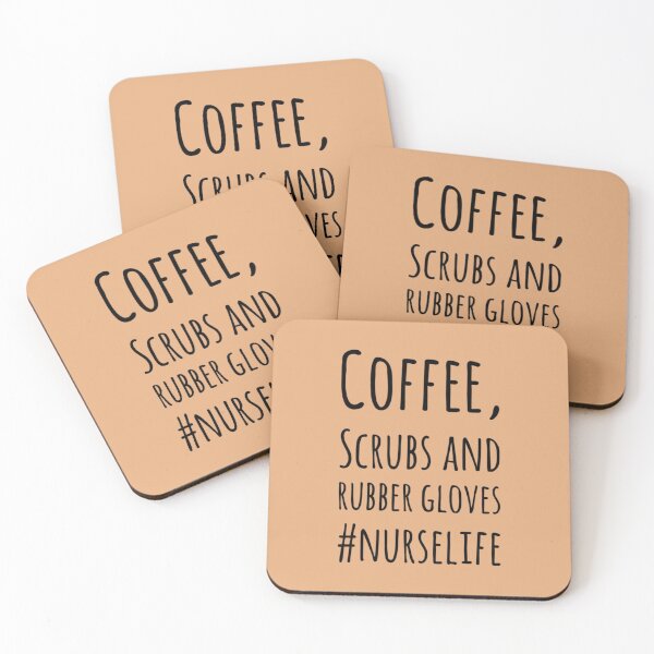 Item preview, coffee, scrubs and rubber gloves #Nurselife, Nursing, Nurse designed and sold by MarJul.