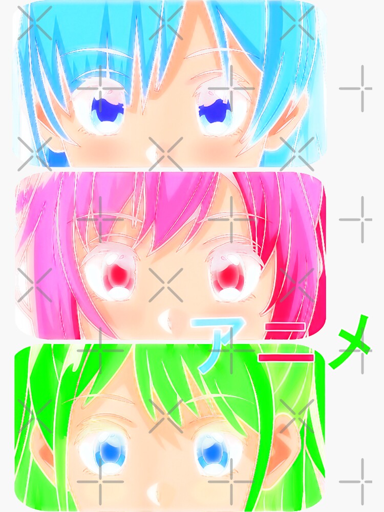 Sticker « Cute Girls Face Eyes Meme UwU Dessin Animé Japonais Manga Waifu », par ClementinaHowe