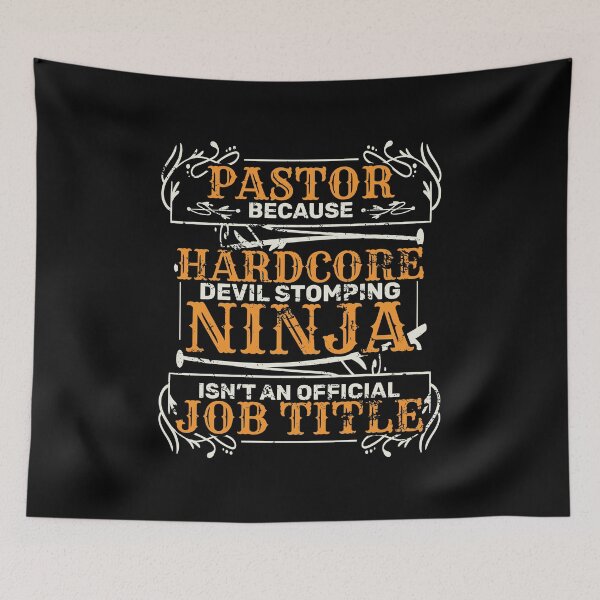 Item preview, Pastor Hardcore Devil Stomping Ninja Official Job Title Church Prayer Religious Christian God Lord Jesus D designed and sold by shirti.
