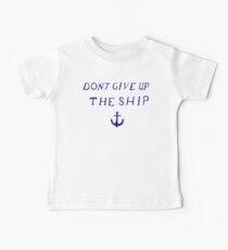 Don't Give Up the Ship- Navy Baby Tee