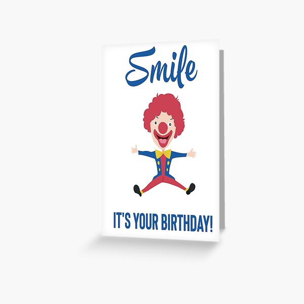 Netter lustiger bunter Geburtstagsclown. Alles Gute zum Geburtstag Zitat Grußkarte