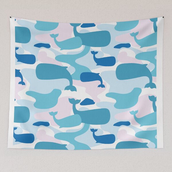 Item preview, Whale Camo Aqua designed and sold by Jelly Bear.