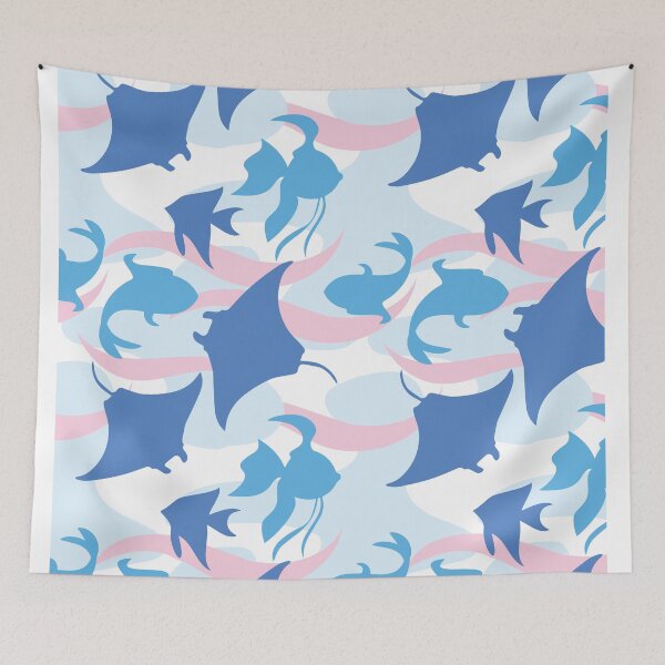 Item preview, Sea Animal Blue Pink designed and sold by Jelly Bear.