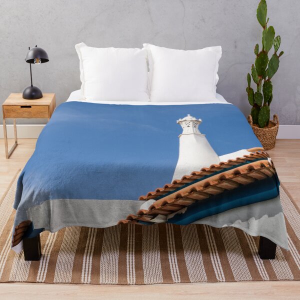 Item preview, Quintessential Algarvian - Elegant Chimney and Terracotta Rooflines in Red Blue and White designed and sold by Georgia Mizuleva.