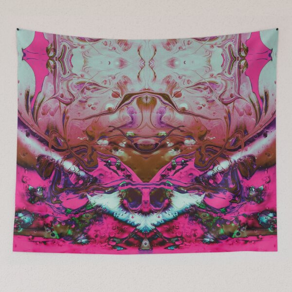Item preview, Symmetry with monsters in pink designed and sold by Psilographics.