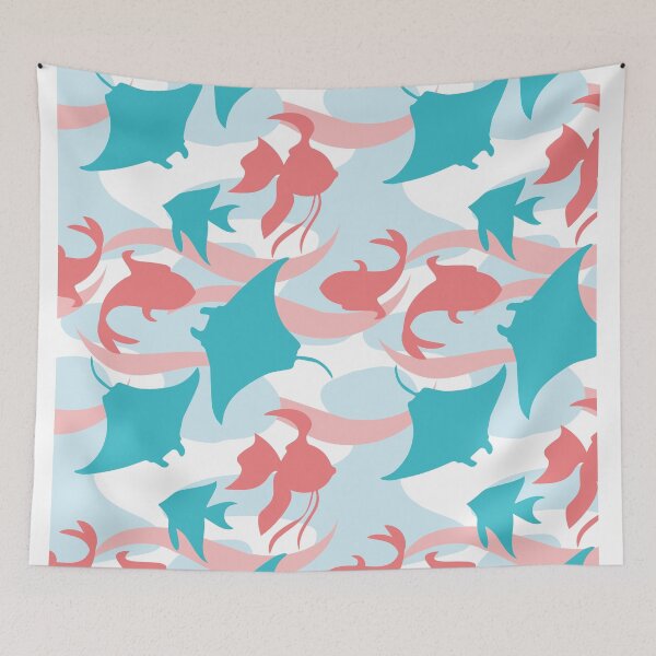 Item preview, Sea Animal Aqua Orange designed and sold by Jelly Bear.