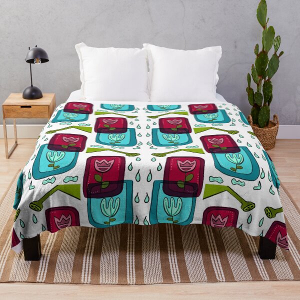 Item preview, Folk Art Florals in Midcentury Style designed and sold by jennyprintco.