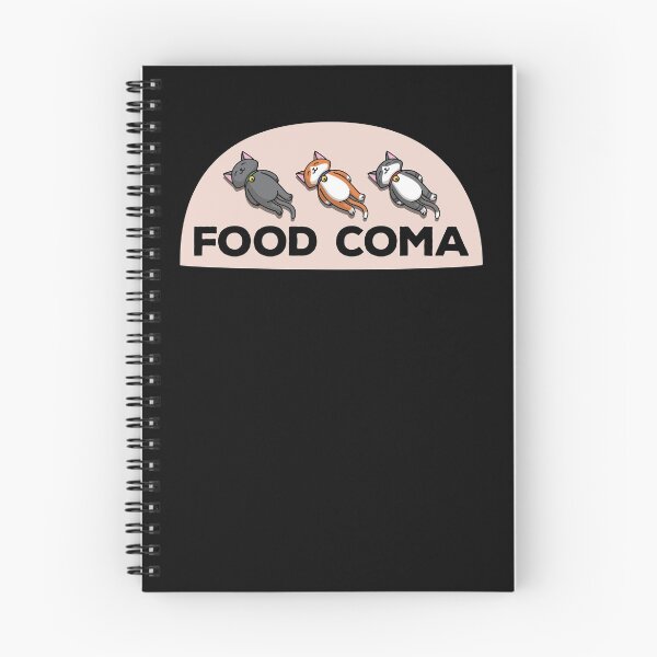 Item preview, Sleepy Cartoon Cats in the Food Coma designed and sold by ShyOwlet.