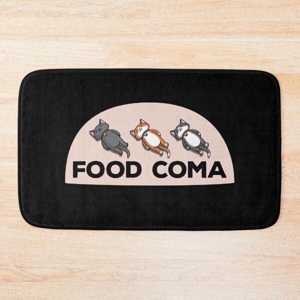 Item preview, Sleepy Cartoon Cats in the Food Coma designed and sold by ShyOwlet.