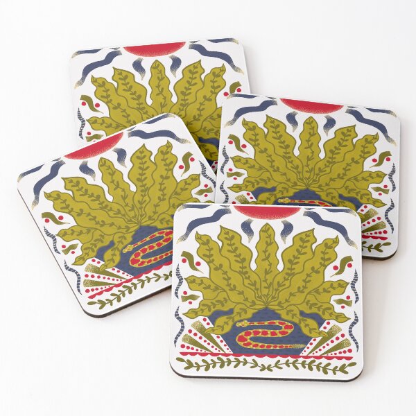 Item preview, Folk Art Snake Plant with Sun designed and sold by jennyprintco.
