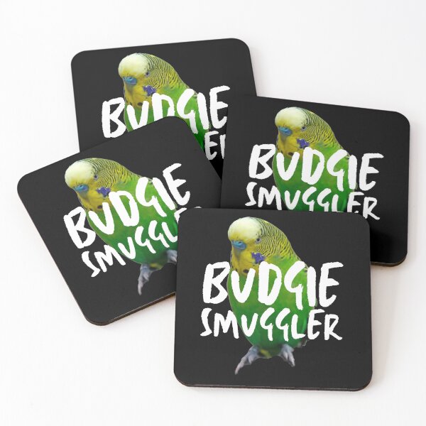Item preview, Budgie Smuggler (Yellow Green Budgie, White Text) designed and sold by JellyBeenzz.
