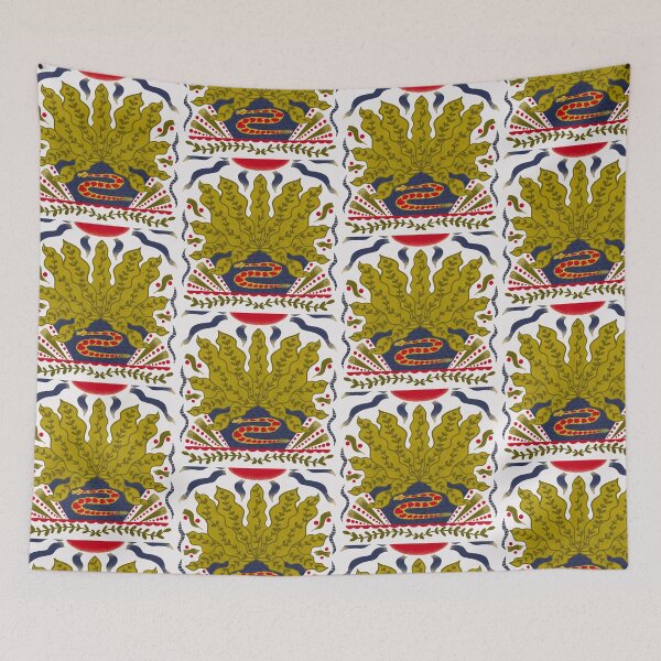 Item preview, Folk Art Snake Plant with Sun designed and sold by jennyprintco.