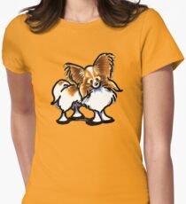 Papillon Red/Sable & White Women's Fitted T-Shirt
