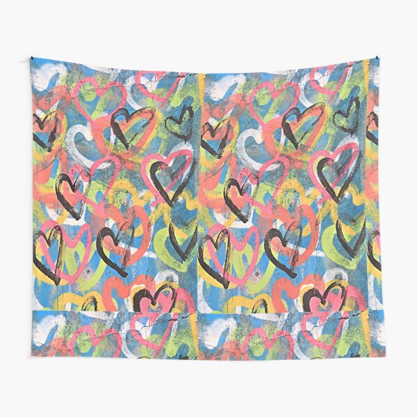 Spray Painted Hearts Tapestries for Sale Redbubble