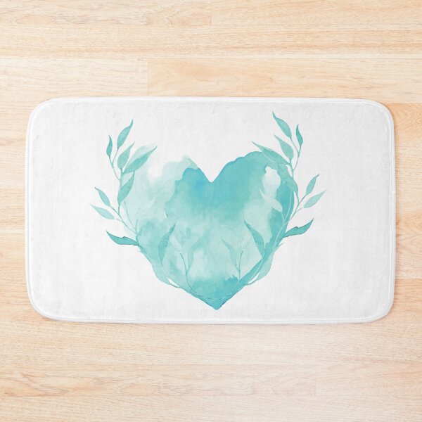Item preview, Blue watercolour heart with leaves designed and sold by Dolyaz.