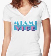 Miami Vice Women's Fitted V-Neck T-Shirt