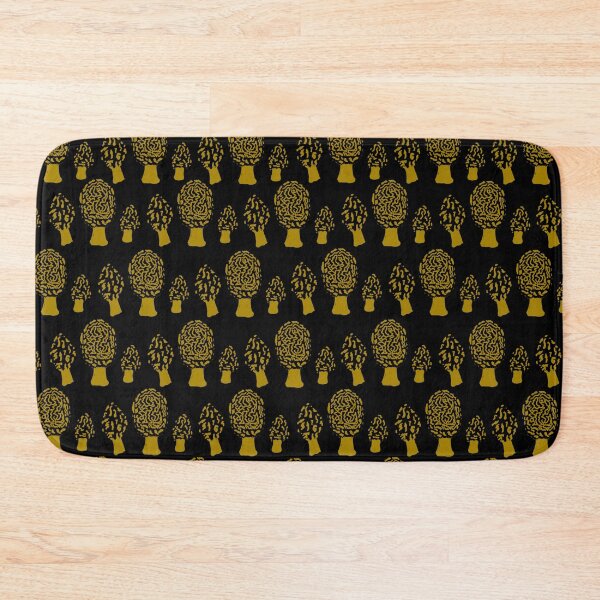 Item preview, Gold morel mushroom print designed and sold by potandink.