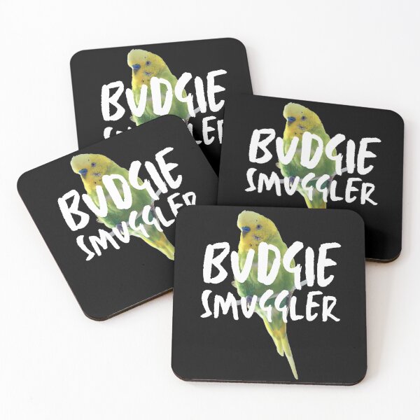 Item preview, Budgie Smuggler (Yellow Green Budgie, White Text) designed and sold by JellyBeenzz.