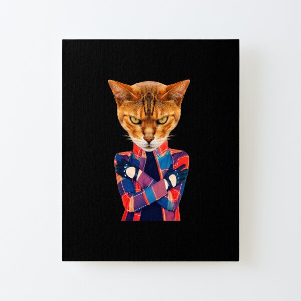 Collage Paper Cat with Pink Ribbon Art Board Print for Sale by Inkdobber