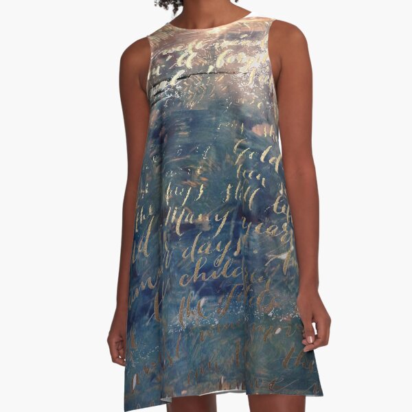 Gold Beneath the Water A-Line Dress