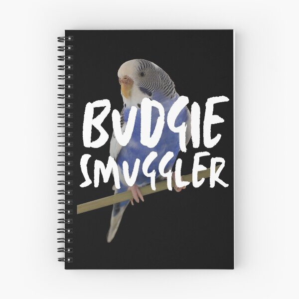 Item preview, Budgie Smuggler (Blue White Budgie, White Text) designed and sold by JellyBeenzz.