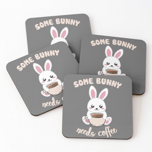 Item preview, Some Bunny Needs Coffe - Coffee and Bunny Pun - Version for the dark background designed and sold by ShyOwlet.