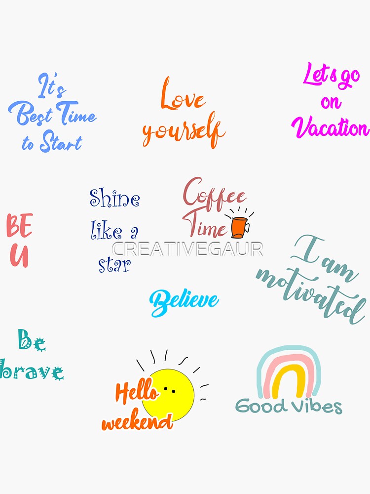 Best Motivational affirmation stickers pack Sticker for Sale by  CREATIVEGAUR